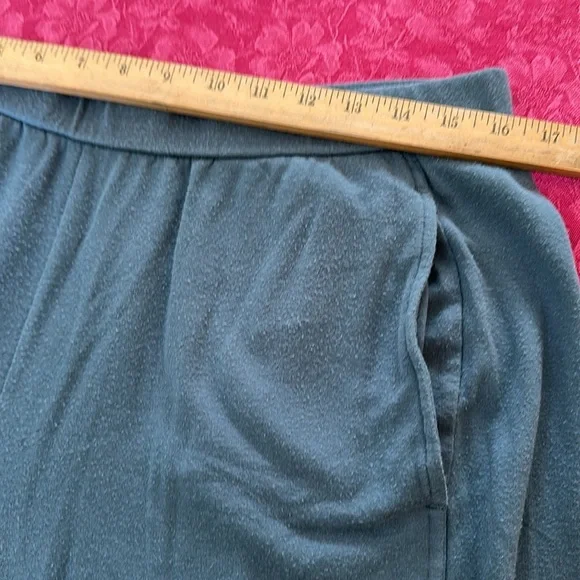 Eileen Fisher L Steel blue Dark Gray Knit Top AND pant set pockets drop shoulder - Picture 11 of 12